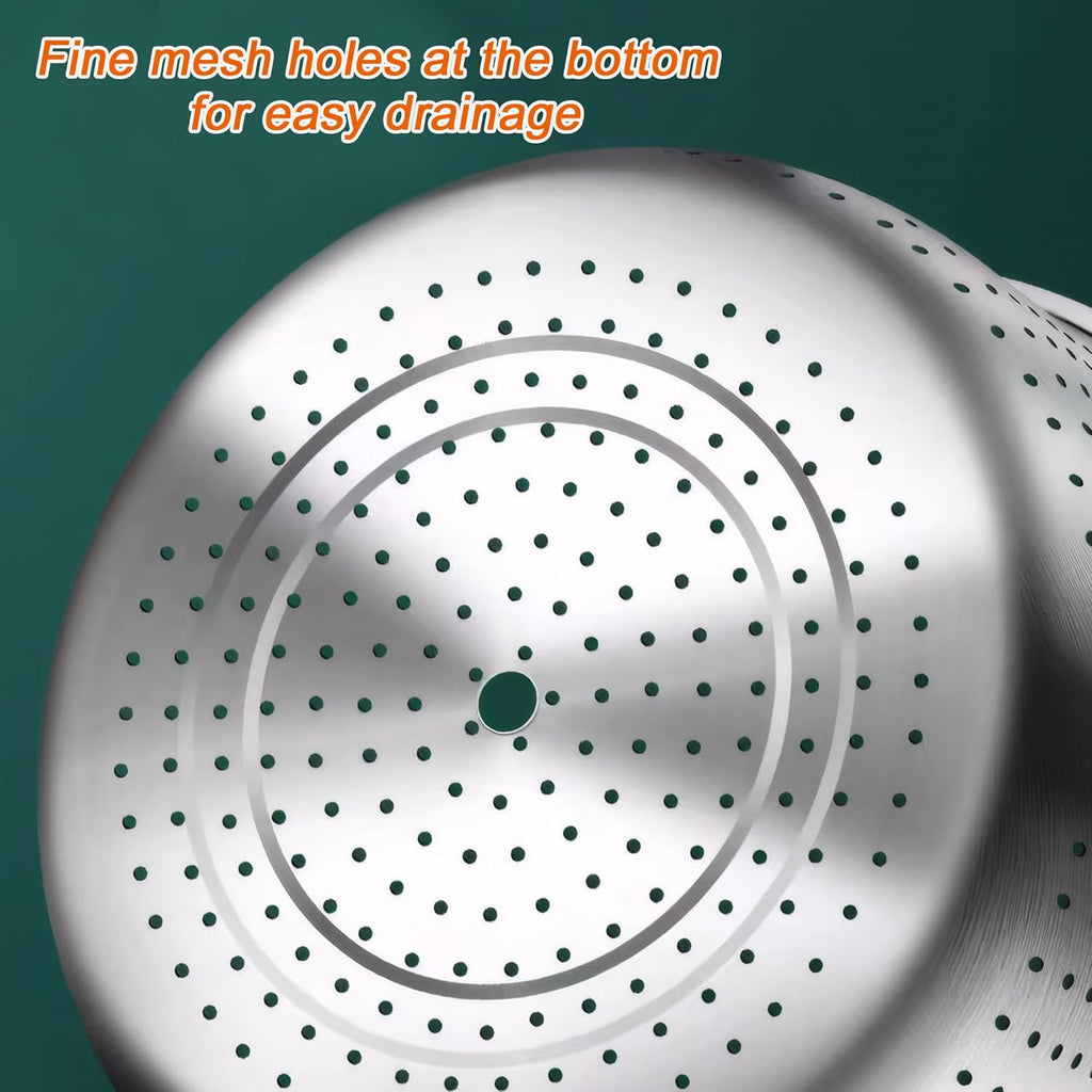 Large Salad Spinner 6L Stainless Steel with Washing Basket a7