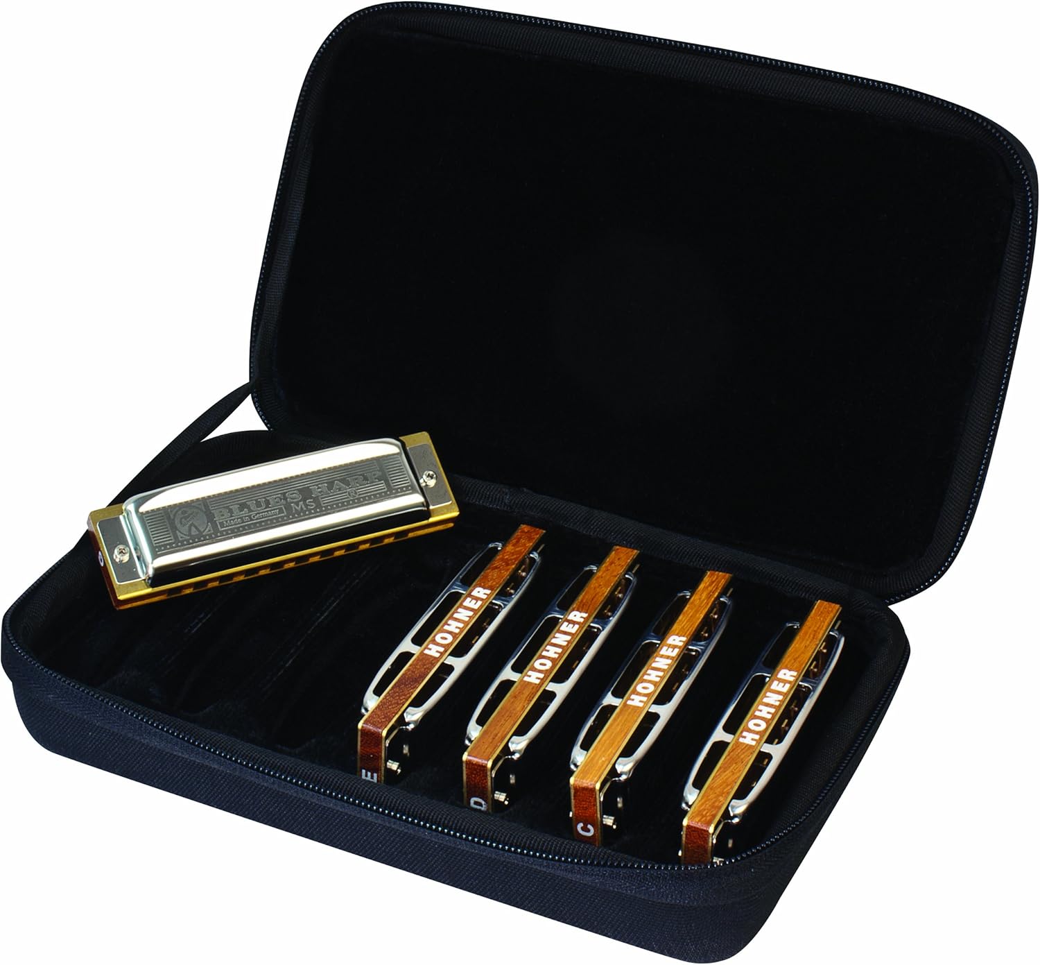 Harmonica Set with Case, Stainless Steel k7
