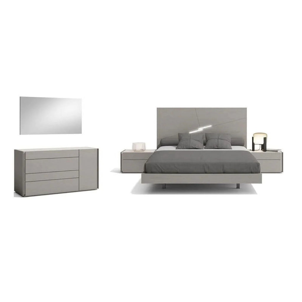 King Bedroom Set Gray 3-Piece A7