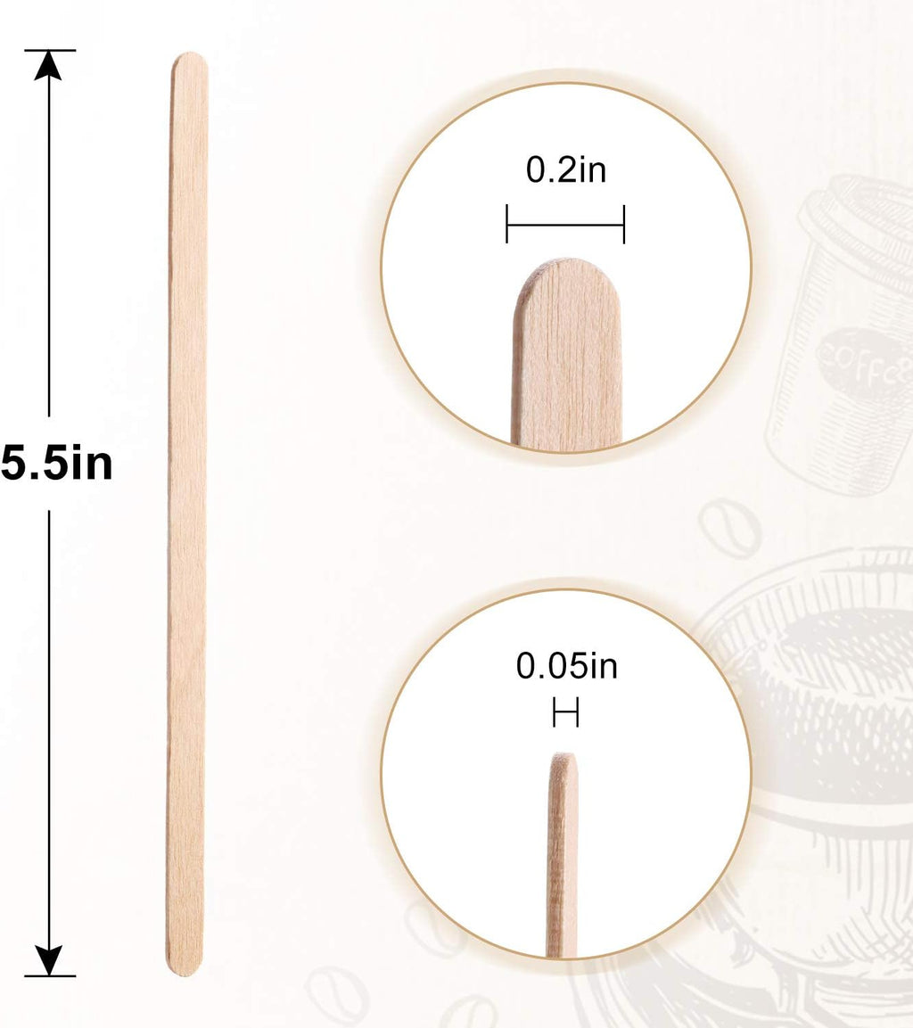 Wooden Stir Sticks 5.5in Disposable Coffee Stirrer 500PCS A7