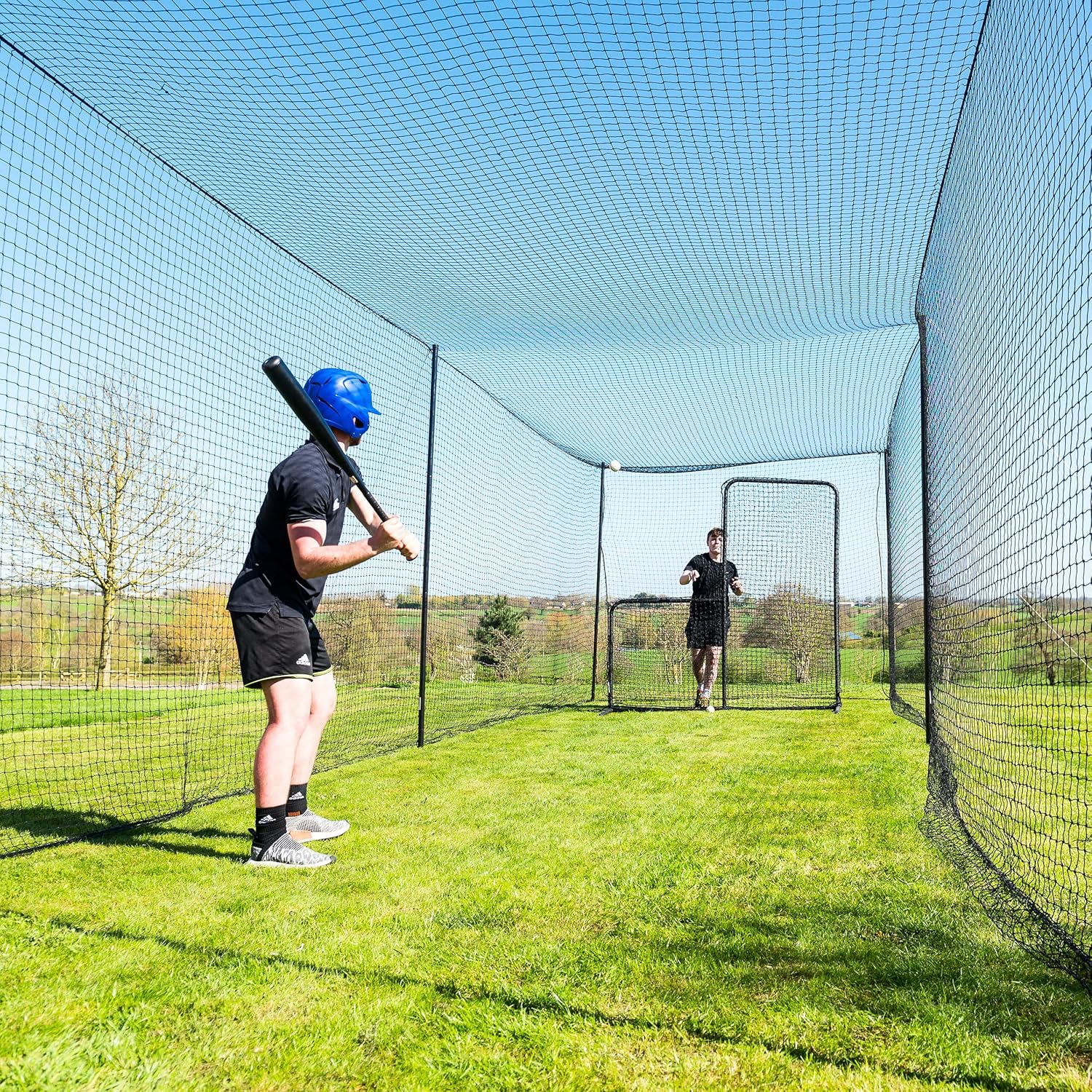 Baseball Batting Cage with Steel Poles and Netting K7m