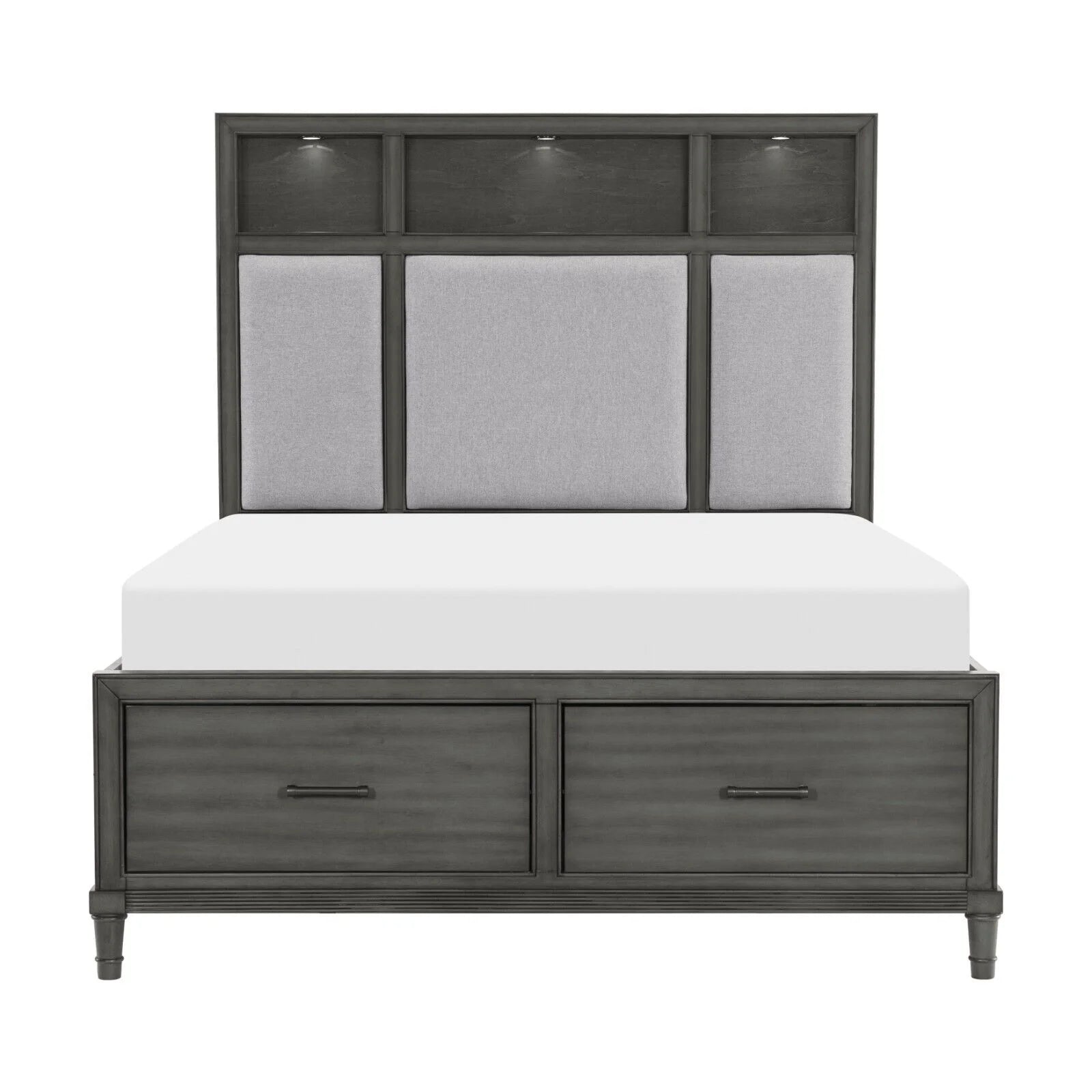 Platform Bed Queen with Storage USB Ports LED Headboard A7