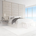 Upholstered Headboards - Accent Wall Panels - Velvet Ivory - /King - Set Of 4 Panels (Each Individual Panel 39"X11.5")