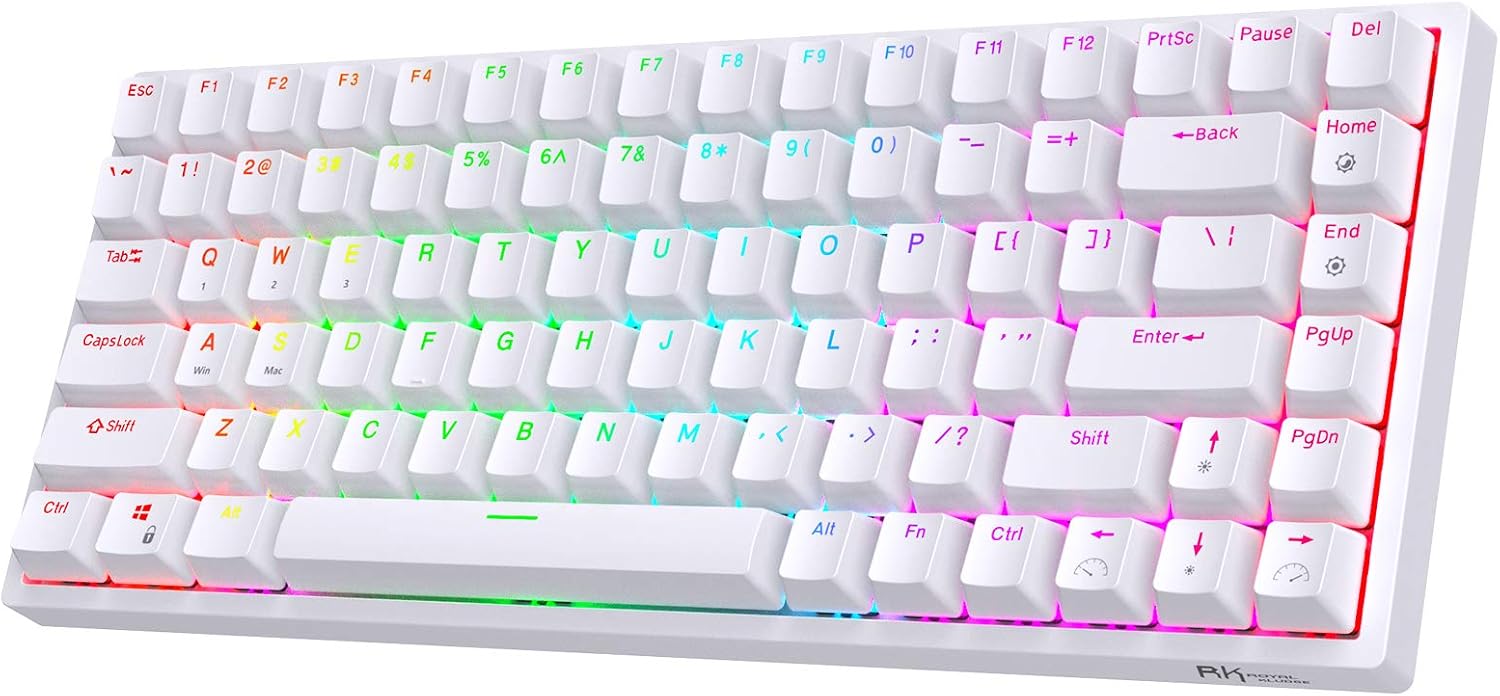 RK84 80% RGB Triple Mode Wireless Mechanical Keyboard 84 Keys Hot Swappable Red Switch a7