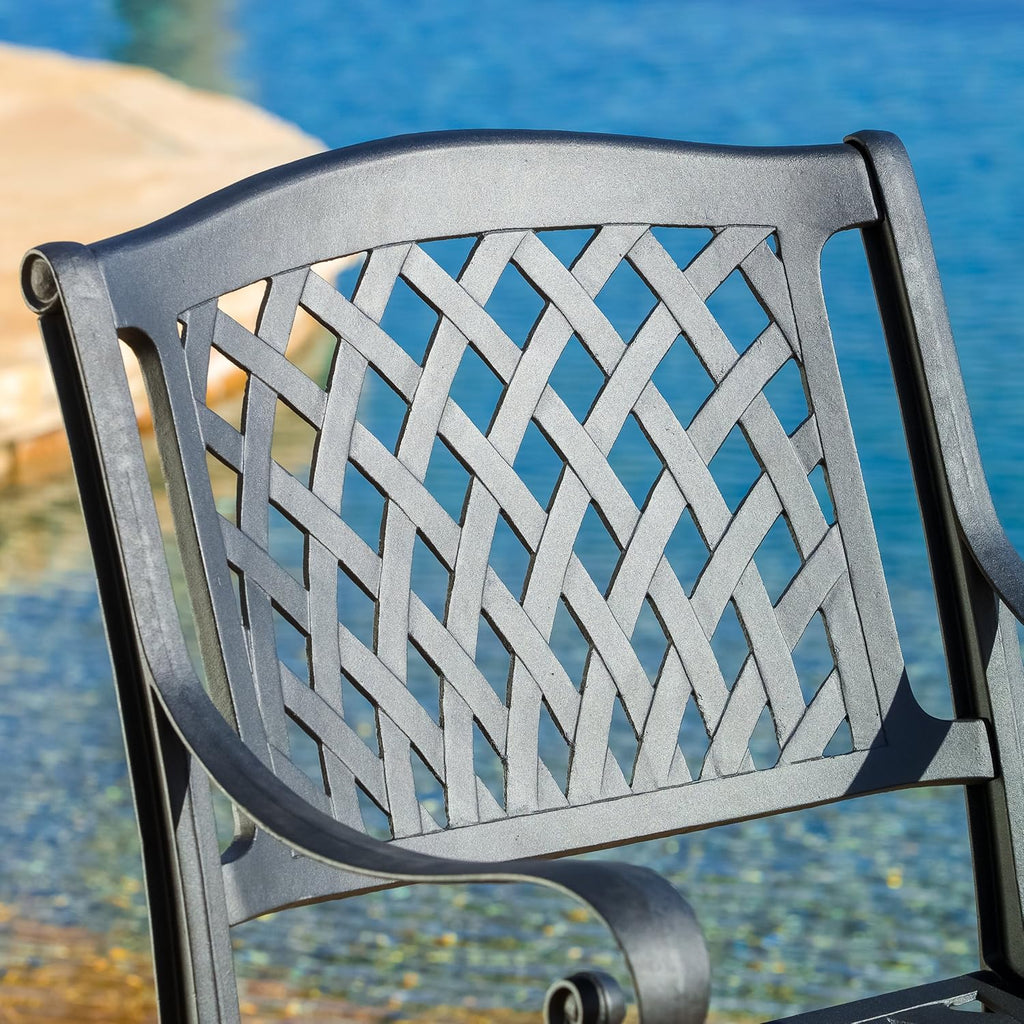 Outdoor Dining Set 5-Pcs Black Sand a7