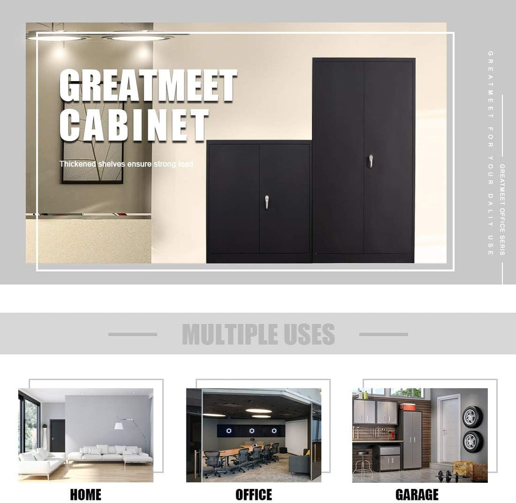 Metal Storage Cabinet with Locking Doors and Shelves a7