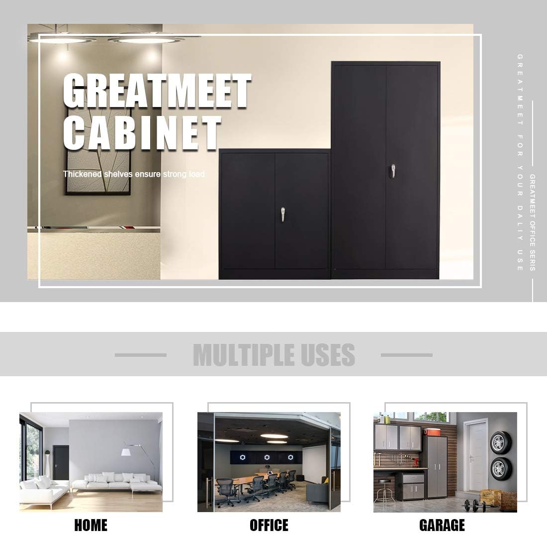 Metal Storage Cabinet with Locking Doors and Shelves a7