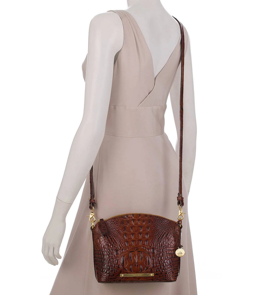 Leather Mini Crossbody Embossed Brown A7