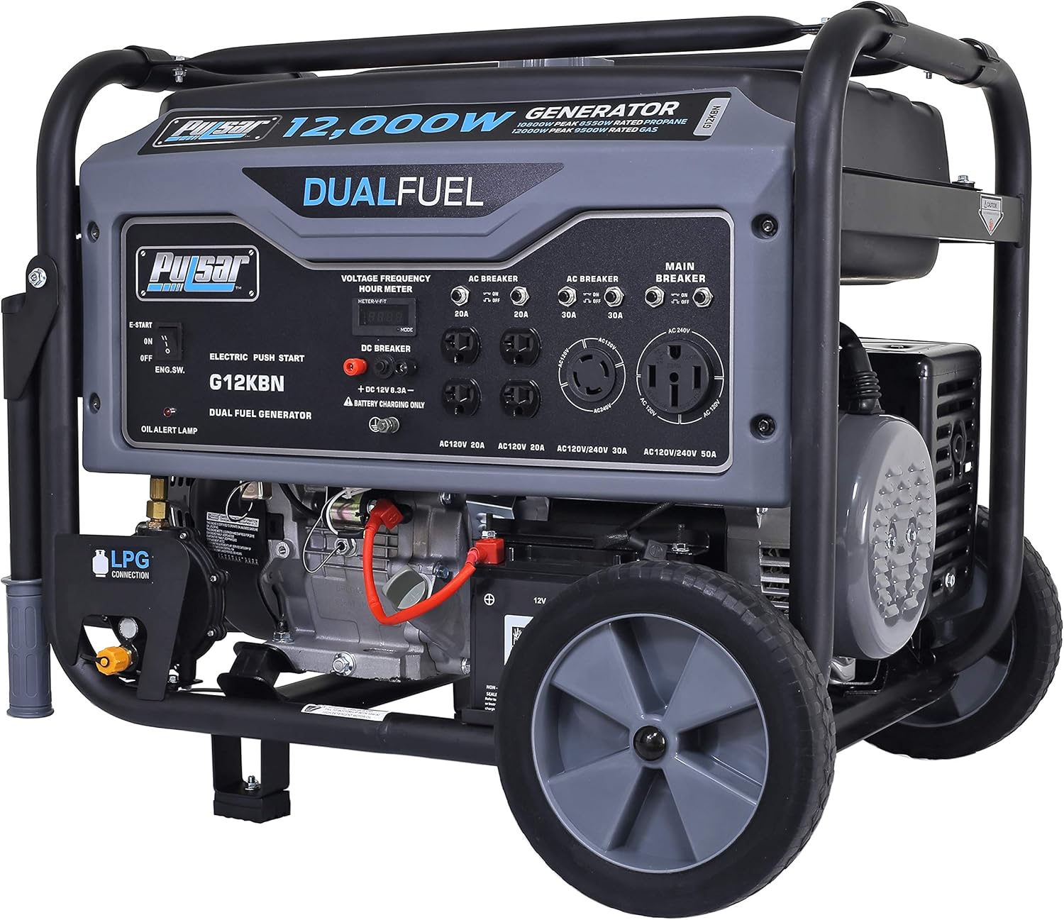 Heavy Duty Portable Dual Fuel Generator 9500W Electric Start A7