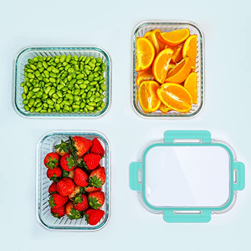 5 Pack 36 oz Glass Food Storage Containers with Lids Airtight Bento Boxes k7