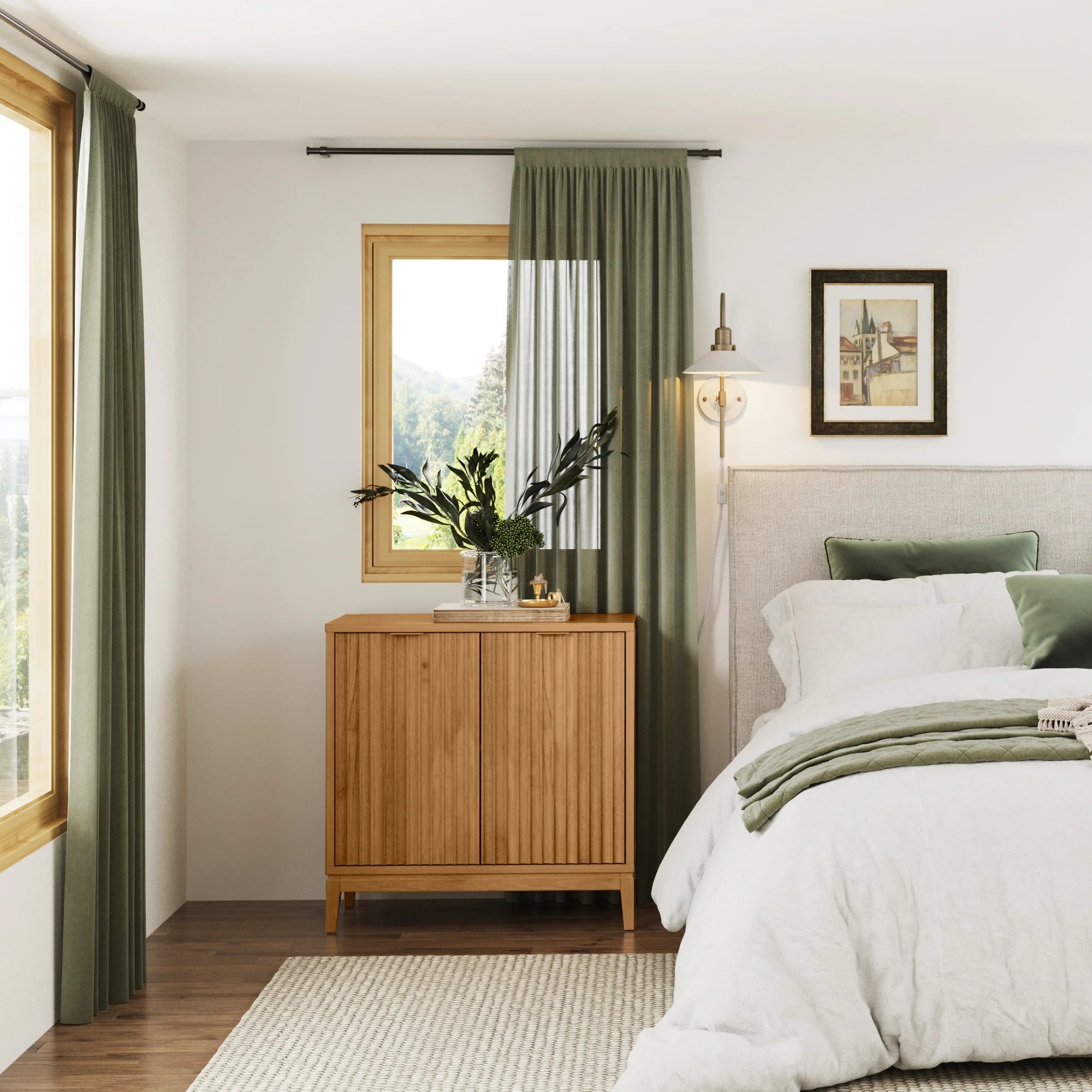Modern Sideboard Kitchen Cabinet with Fluted Doors a7