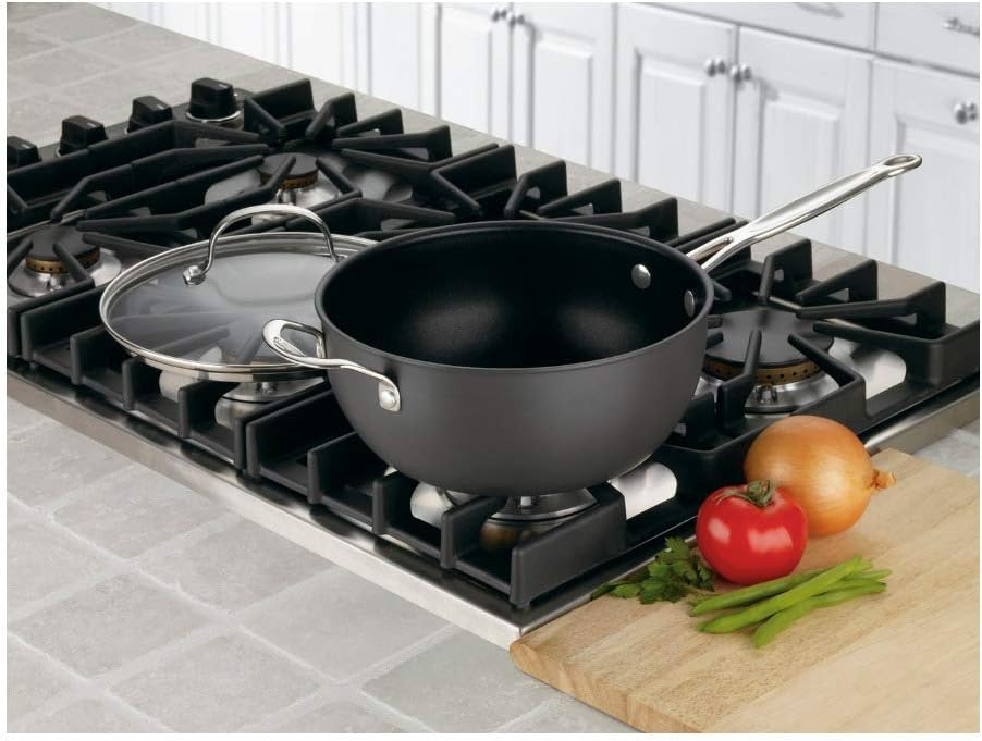 Nonstick Hard-Anodized 4-Quart Chef's Pan with Glass Cover k7
