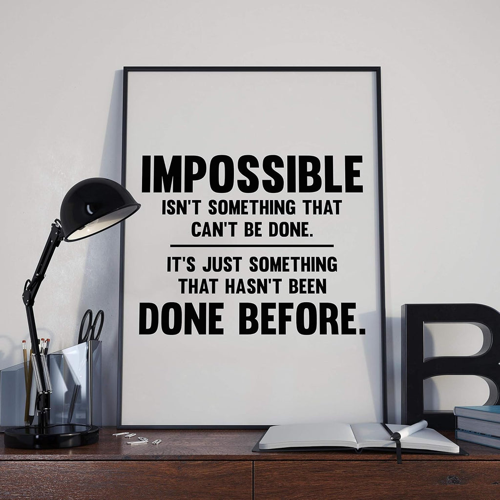 Motivational Quote Poster Print, Office Wall Decor Unframed k7