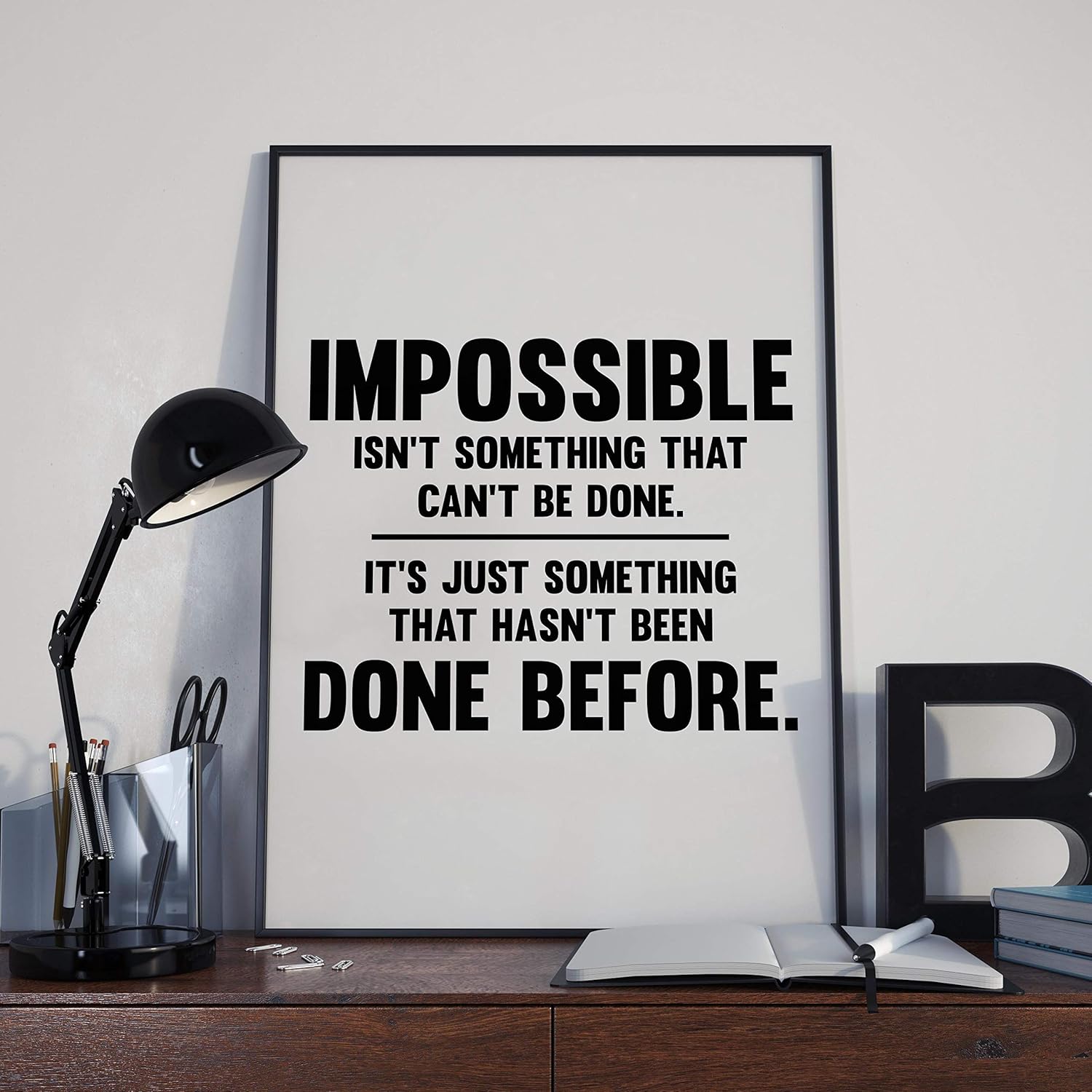 Motivational Quote Poster Print, Office Wall Decor Unframed k7