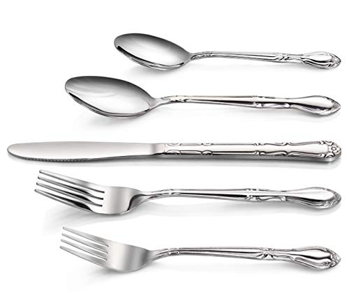Stainless Steel Flatware Set 60-Piece Shell Pattern A7