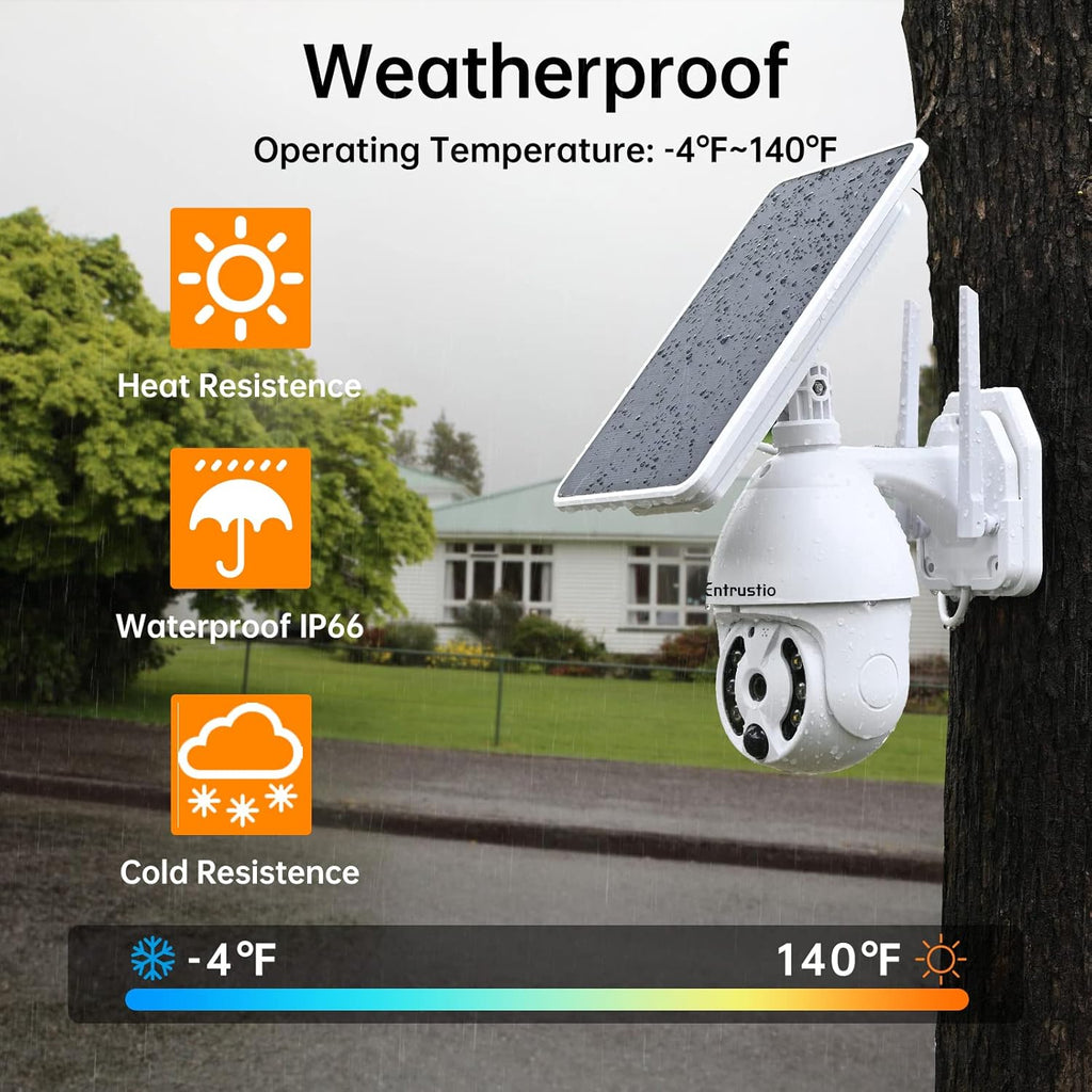 Solar Security Camera Wireless 360° Pan Tilt PIR Motion Detection a7