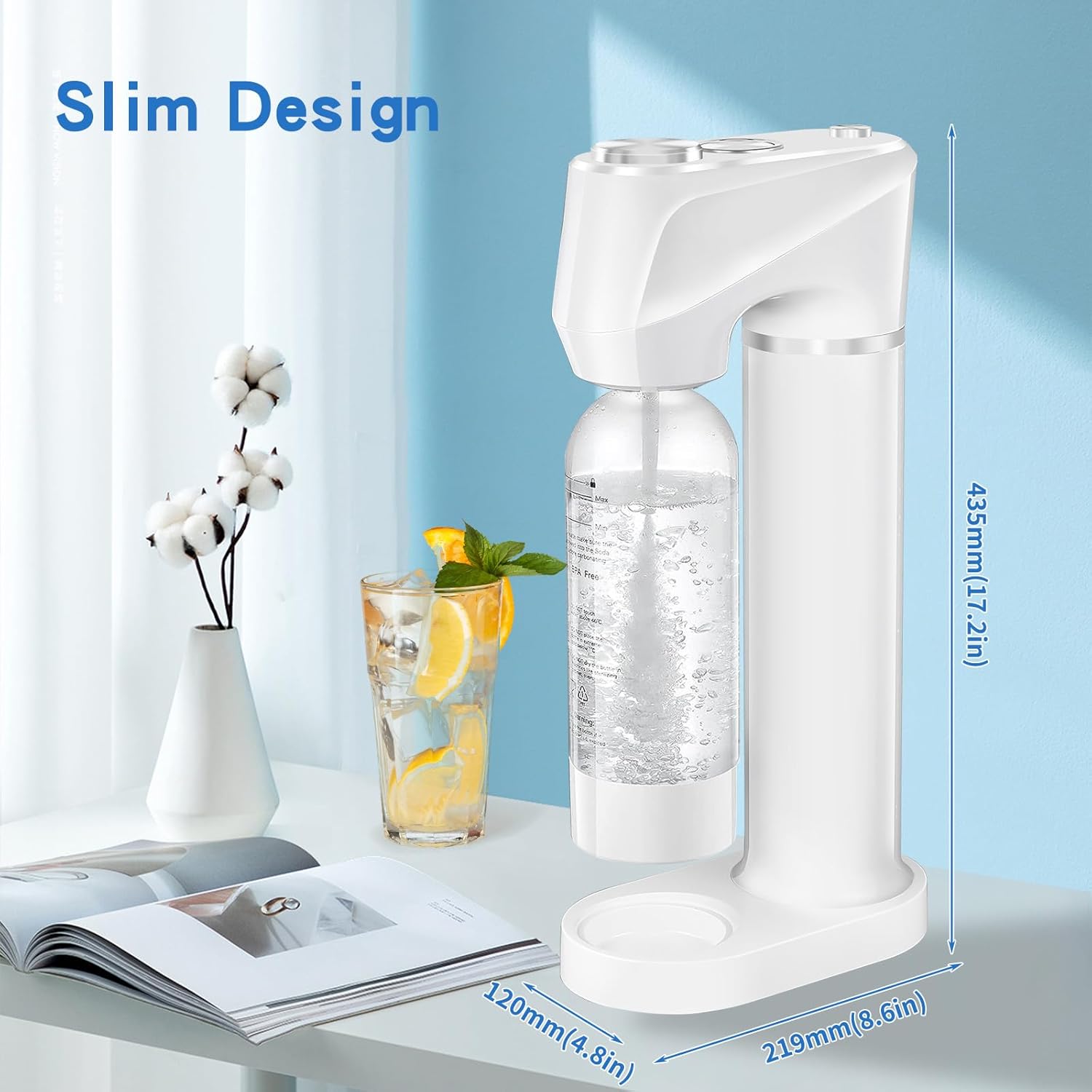 Soda Maker for Home with 1L BPA Free Bottle White k7