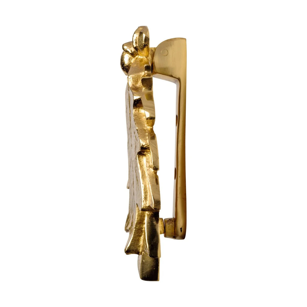 Solid Brass Oak Leaf Door Knocker 6in A7