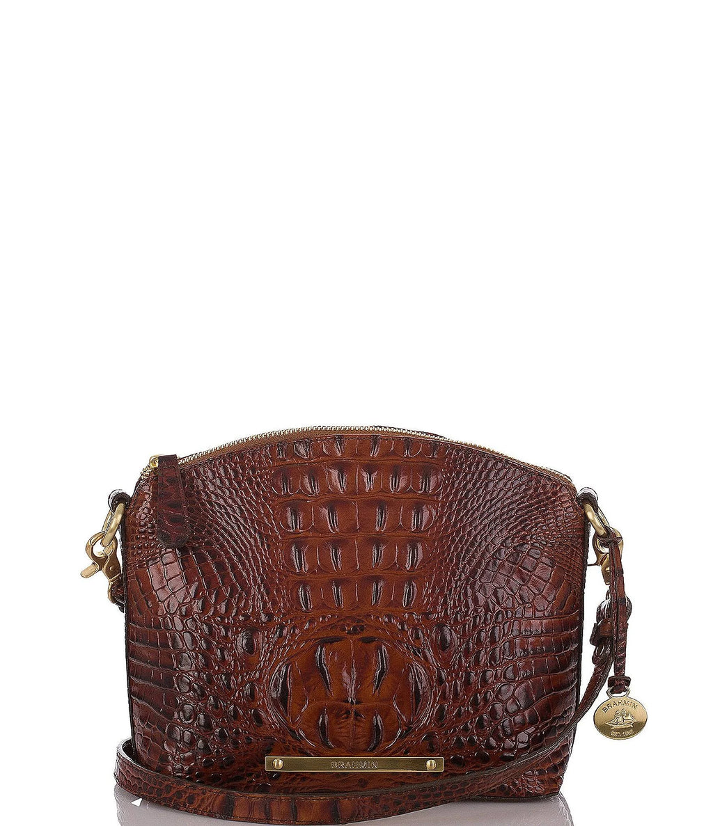 Brahmin Leather Mini Duxbury Crossbody Embossed Pecan Melbourne,brown Nwt