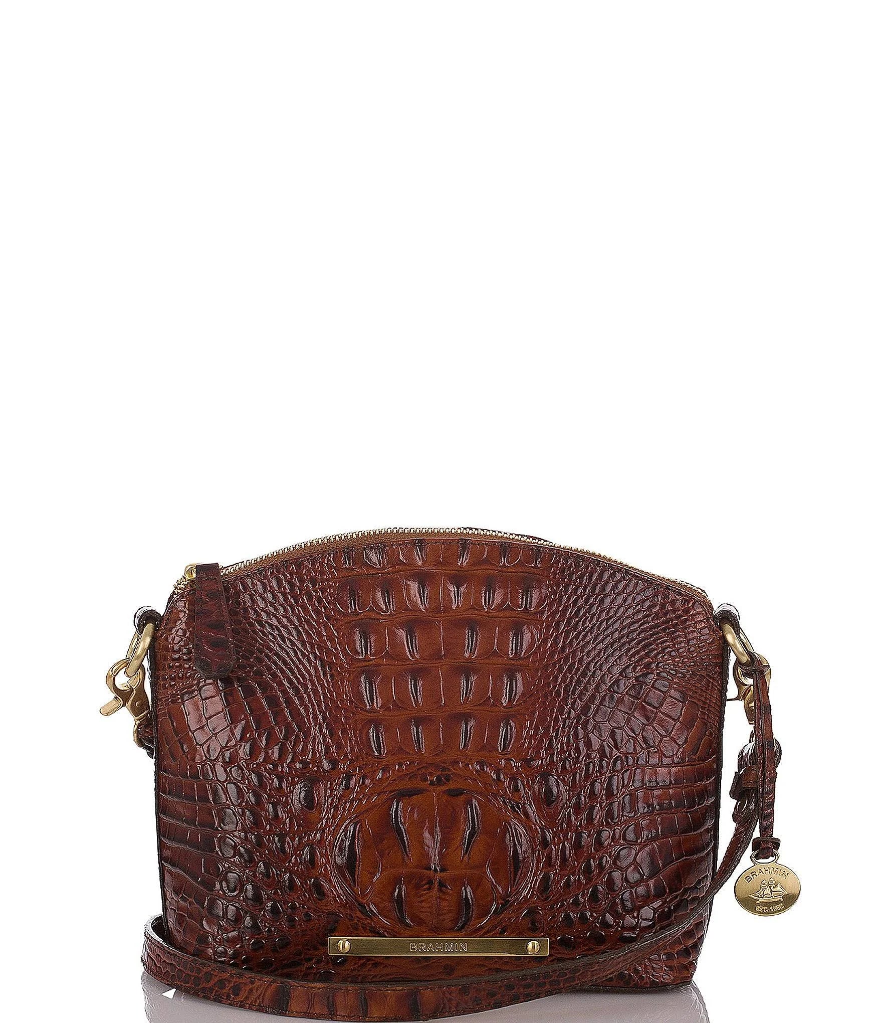 Brahmin Leather Mini Duxbury Crossbody Embossed Pecan Melbourne,brown Nwt