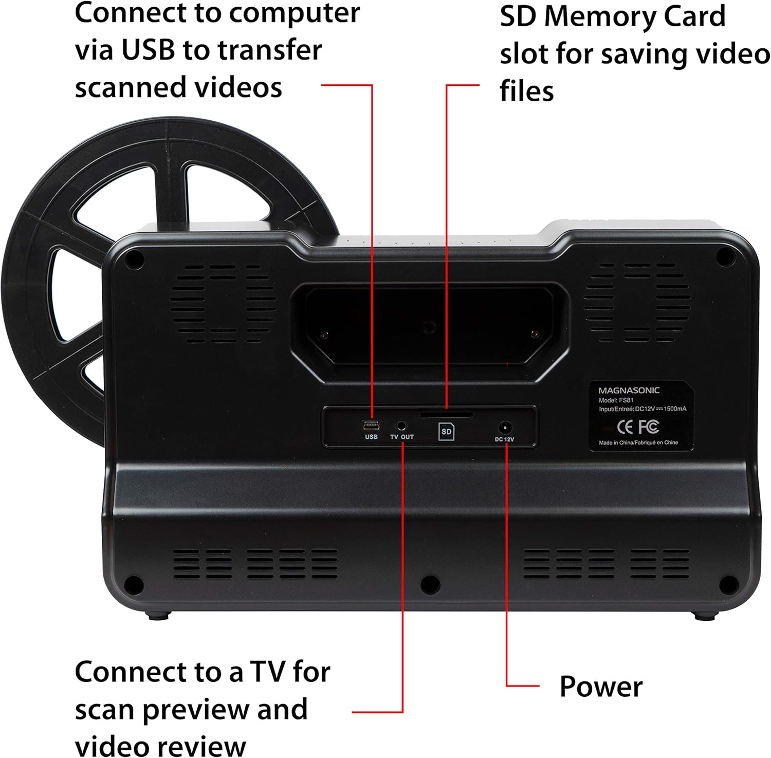 8mm Film Scanner with 2.3 Screen, Digitize Reels k7