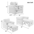 3-in-1 Sofa Bed Chair Convertible Sleeper Chair Bed Modern Adjust Backrest Single Sofa Bed Livingroom Accent Chair for Bedroom Dark Blue