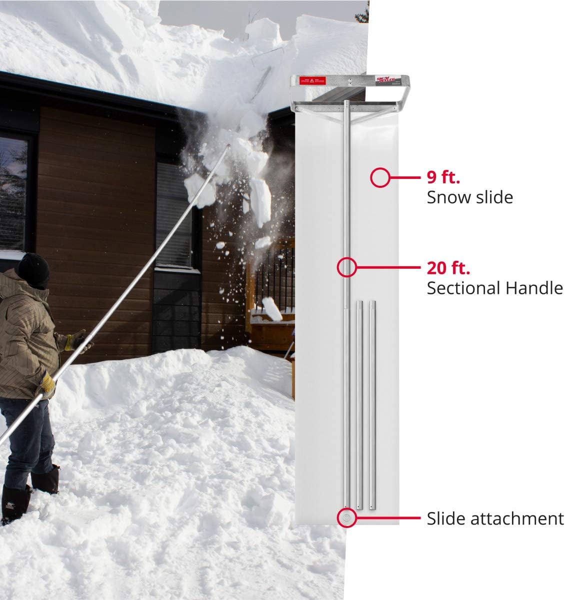 Roof Snow Removal Tool 20 ft Aluminium Shovel A7k
