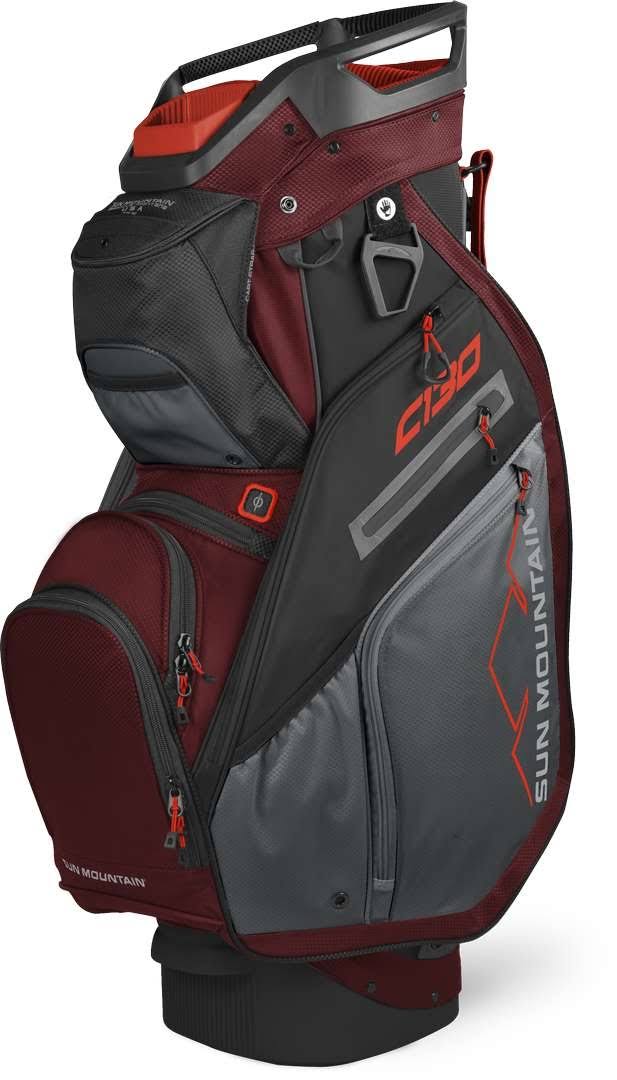 Golf Cart Bag Black Charcoal White Red k7
