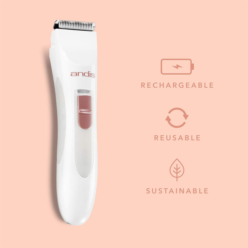 Women's Electric Trimmer Stainless-Steel Blade Cordless White k7