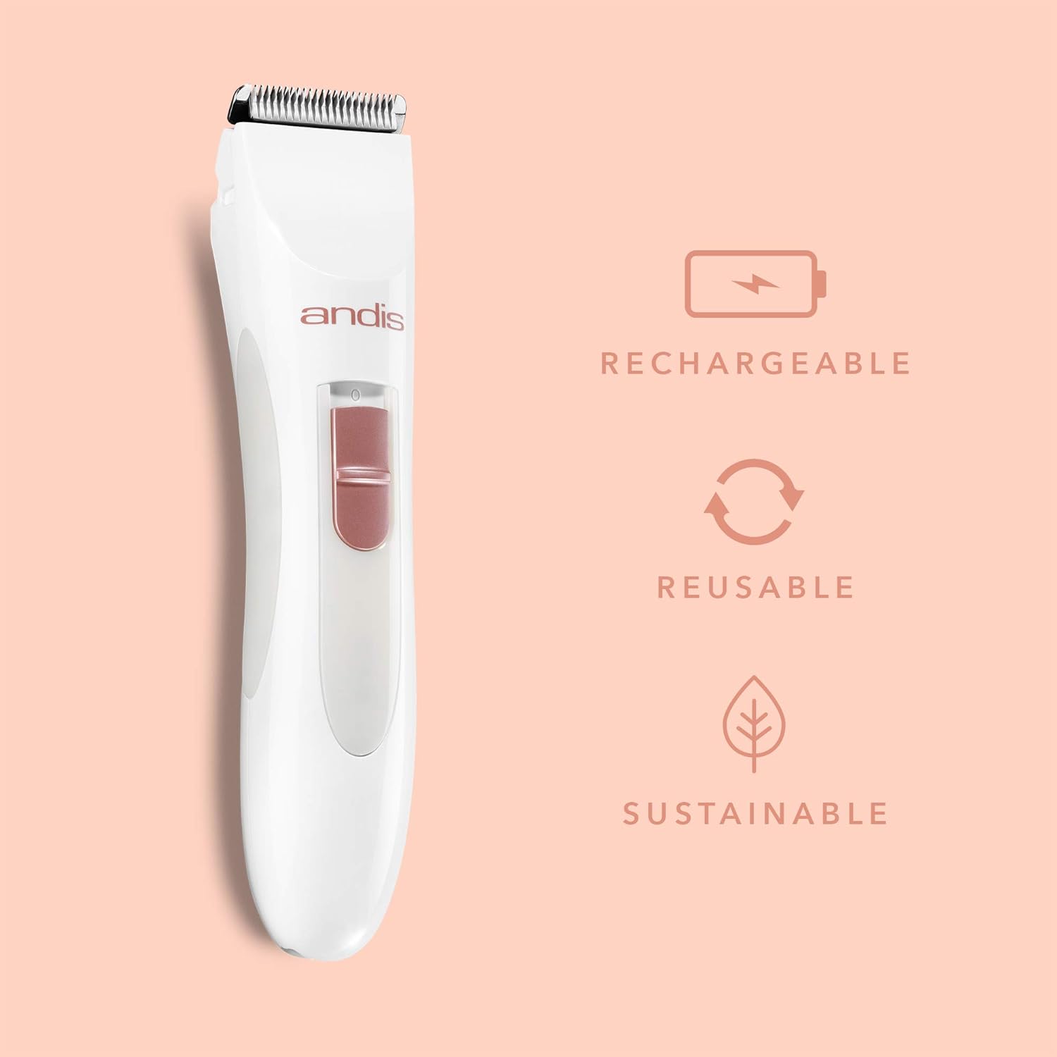 Women's Electric Trimmer Stainless-Steel Blade Cordless White k7