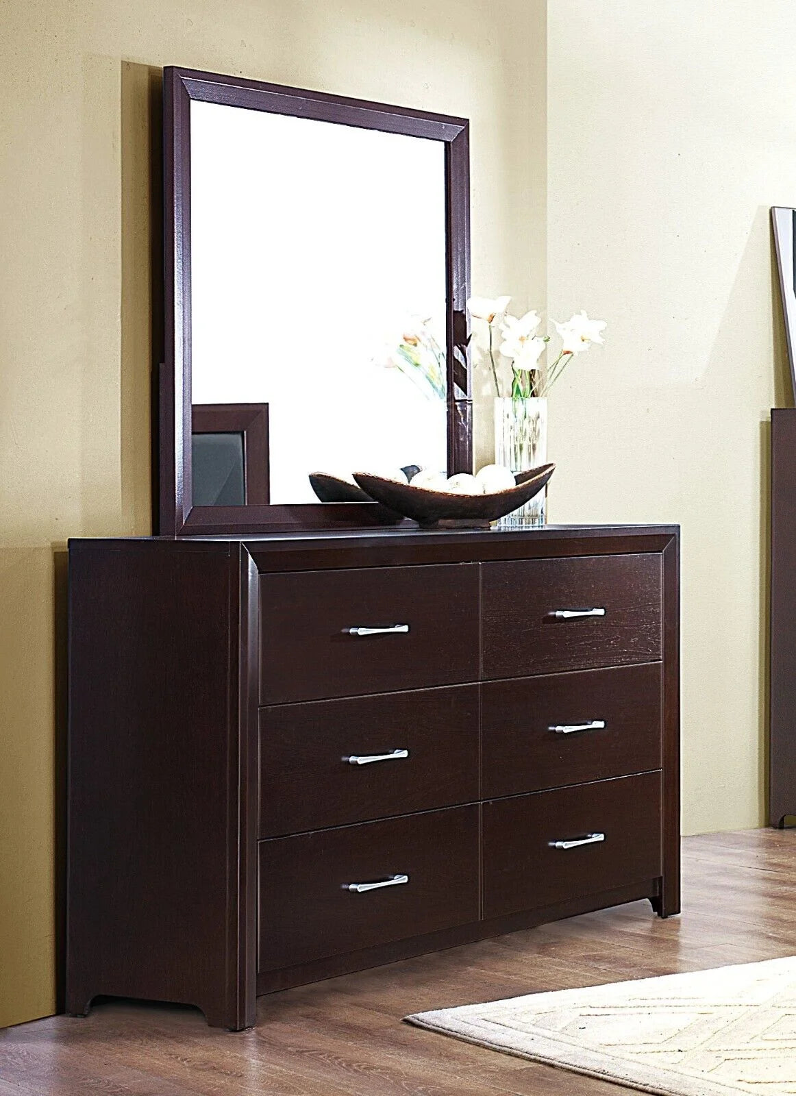 Full Bedroom Set 5pc Espresso Finish A7