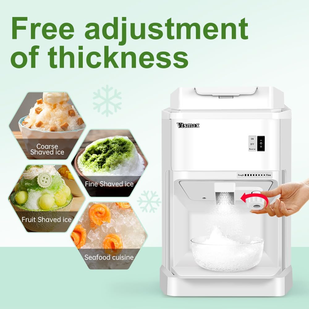 Electric Ice Shaver 350W Snow Cone Machine Adjustable Thickness a7