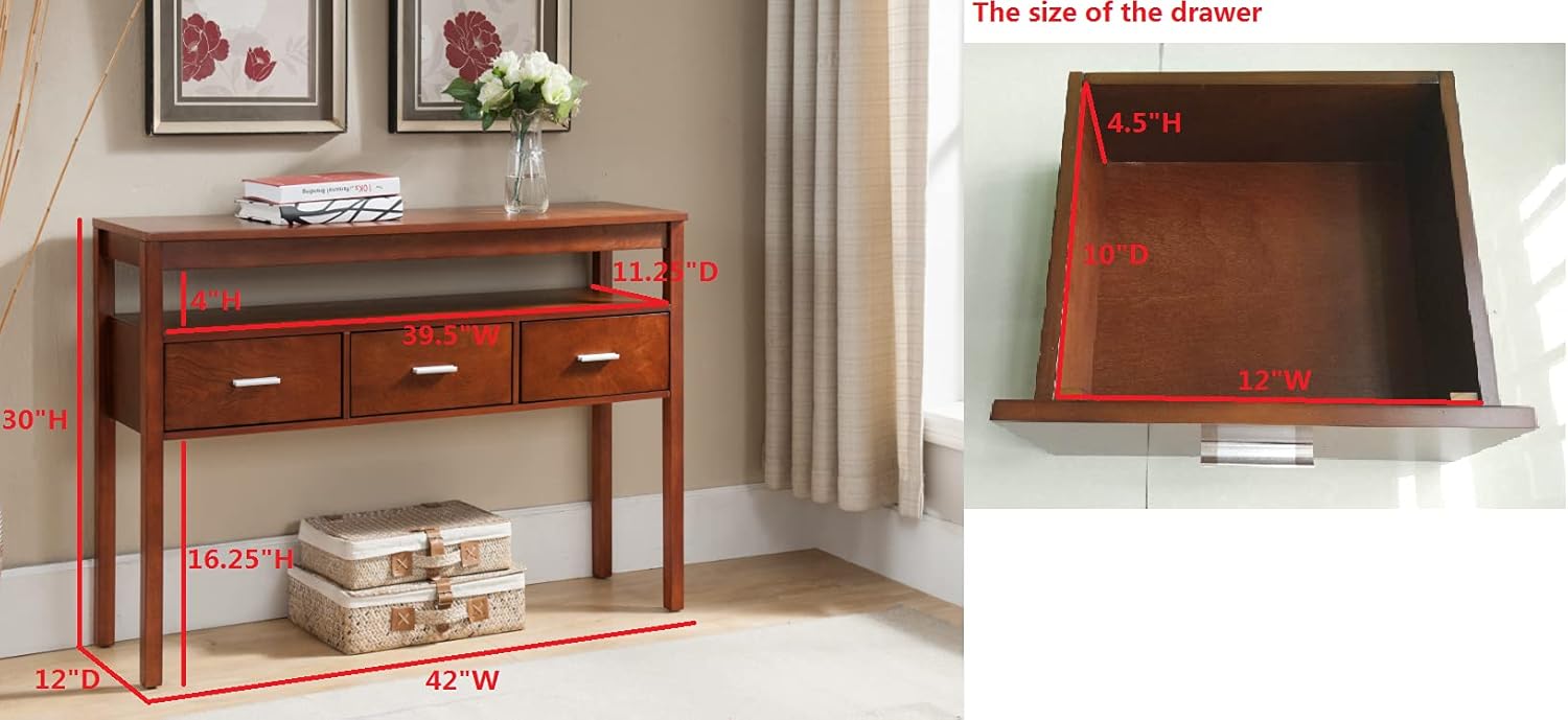 Walnut Wood Console Table Hall Cabinet A7