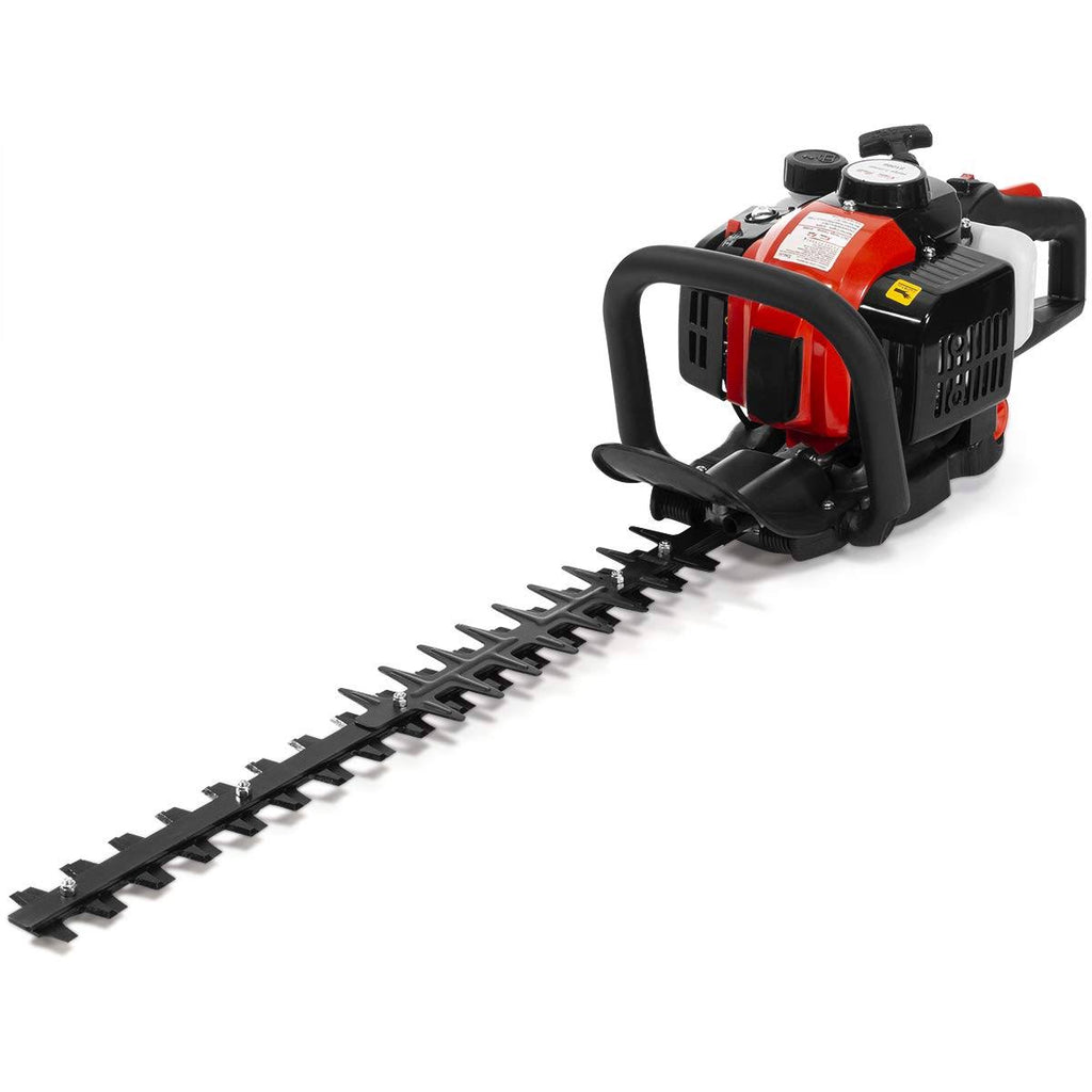 XtremepowerUS 26cc 2-Cycle Gas Hedge Trimmer 24x22 Double-Sided Blades Shrub Trimmer Recoil Gas Trim Blade Clipper Saw Bushes
