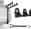 YOLENY 4-Bike Hitch Racks, Bike Hitch Mount Double Foldable Rack for Car, SUV, Tow Hitch for 2 Hitch Receiver, Bar Adapter Included