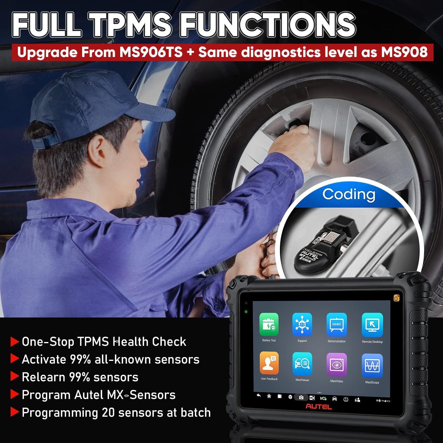 Diagnostic Scanner Tool with All Systems & TPMS Function A7
