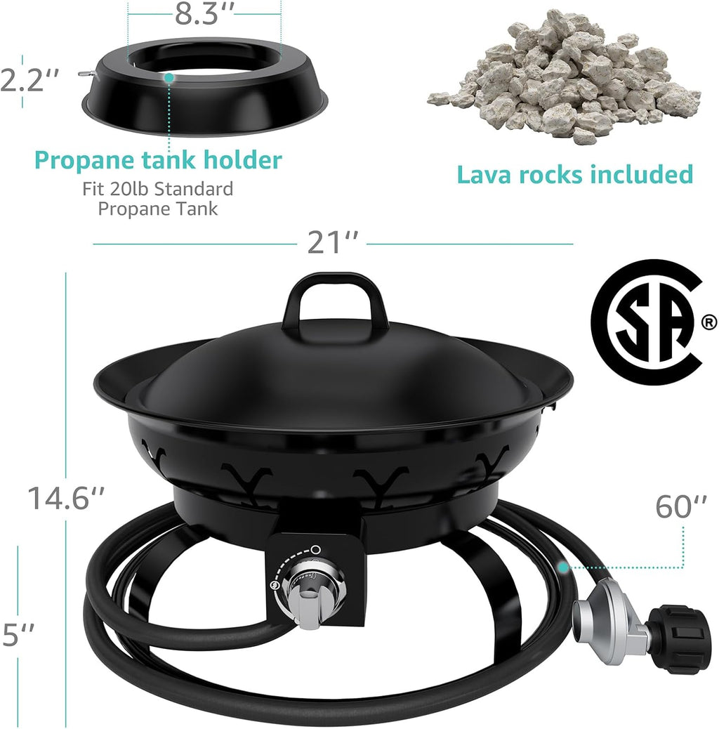 Portable Propane Fire Pit for Camping Outdoor Patio Gas Fireplace k7