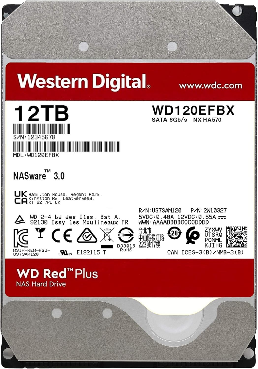 12TB NAS Internal Hard Drive 7200 RPM SATA 6Gb/s CMR 3.5 k7
