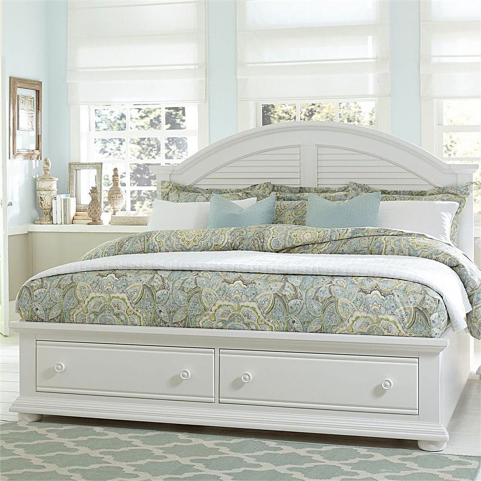 Farmhouse Wood Queen Panel Headboard White k7