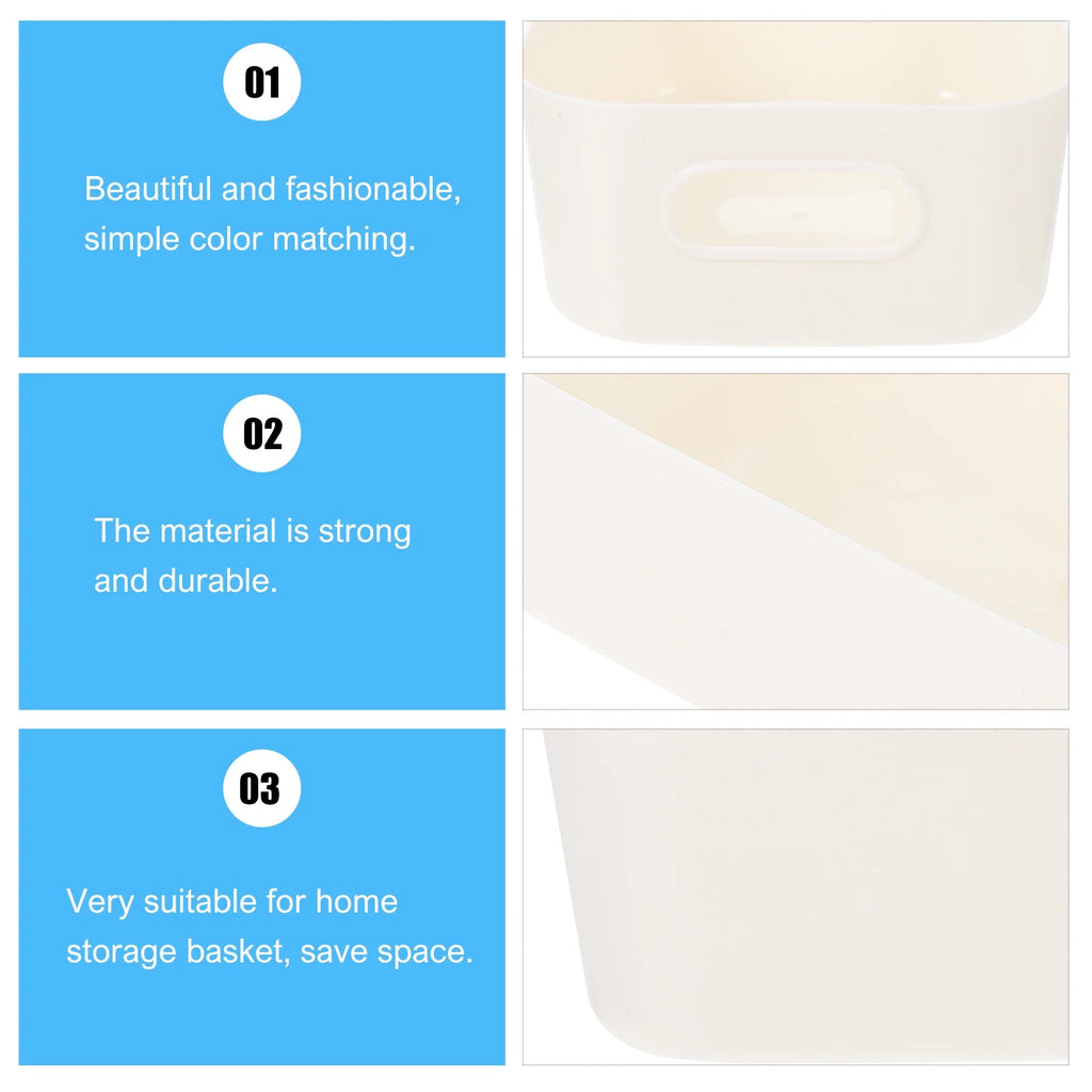 Desktop Storage Box Cubes with Lids White k7
