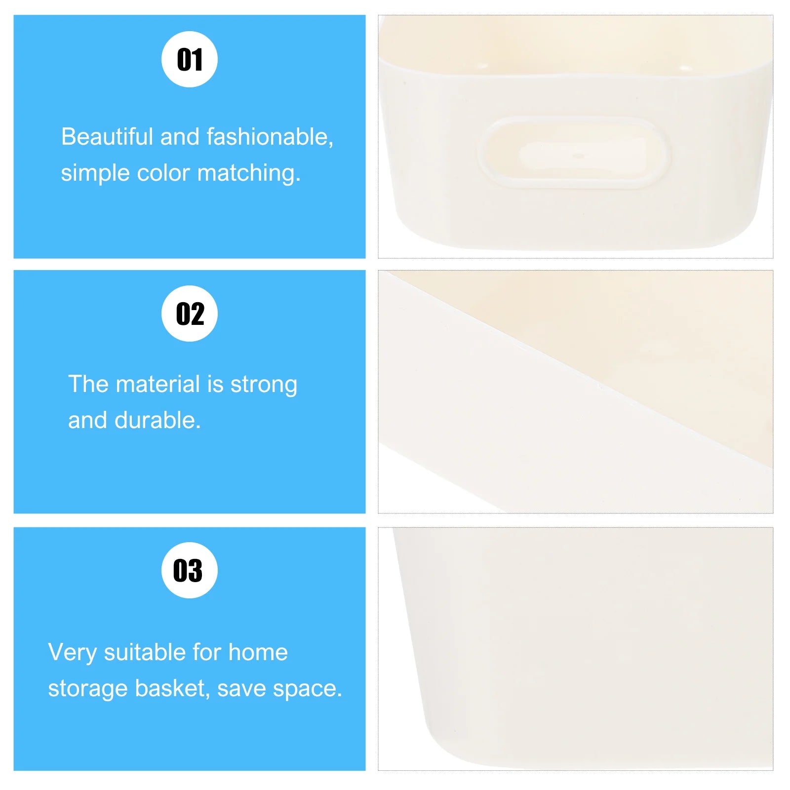 Desktop Storage Box Cubes with Lids White k7