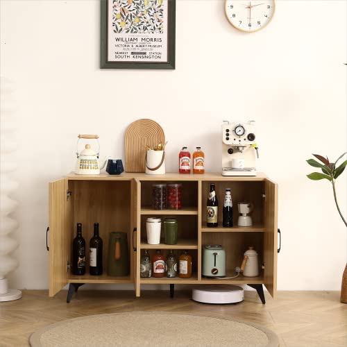 Spacious Sideboard Buffet Cabinet with Rattan Doors a7