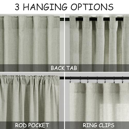 Beige Cafe Tier Curtains 36 Inch Semi Sheer Light Filtering 2 Panels a7