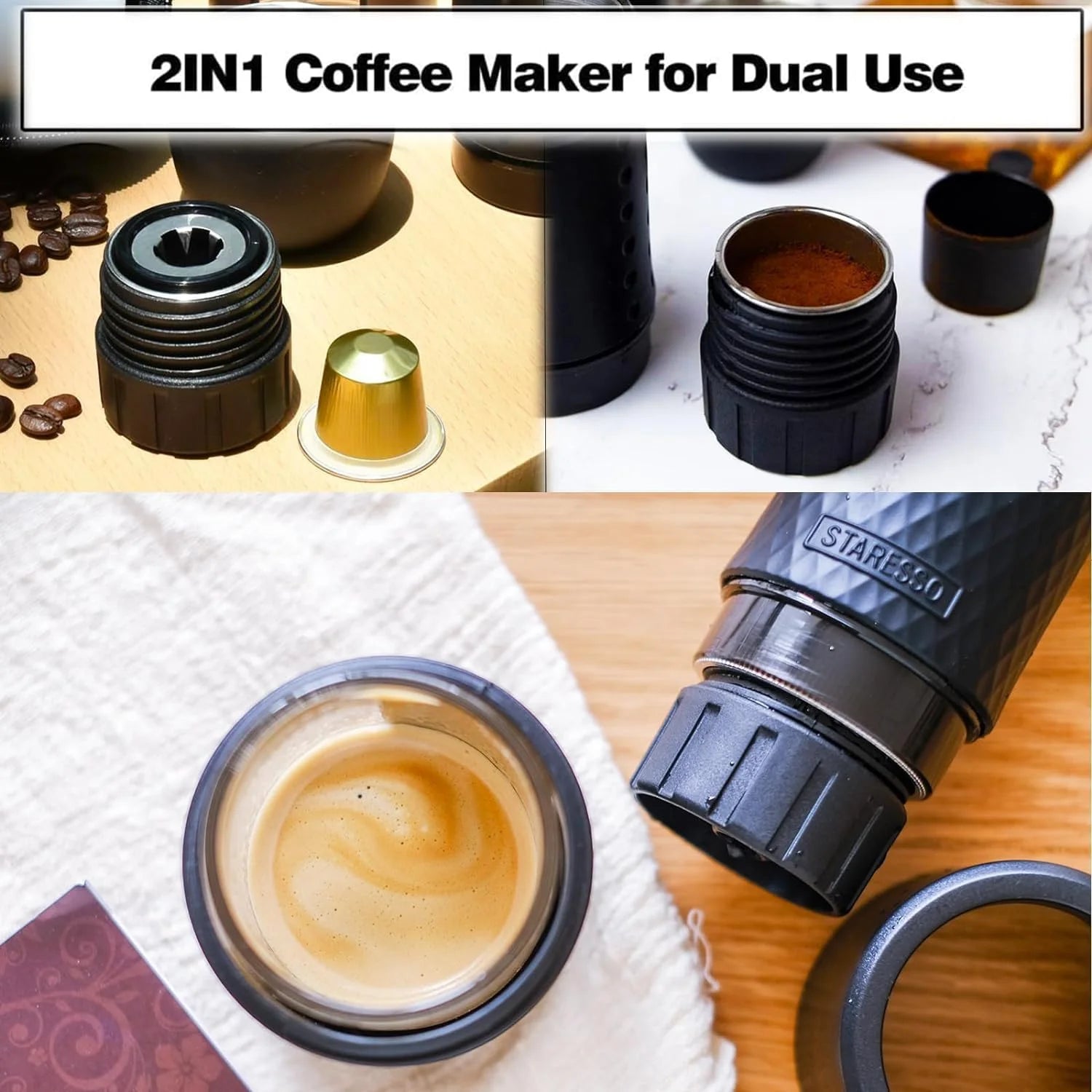 Portable Espresso Maker Manual Mini Travel Coffee A7