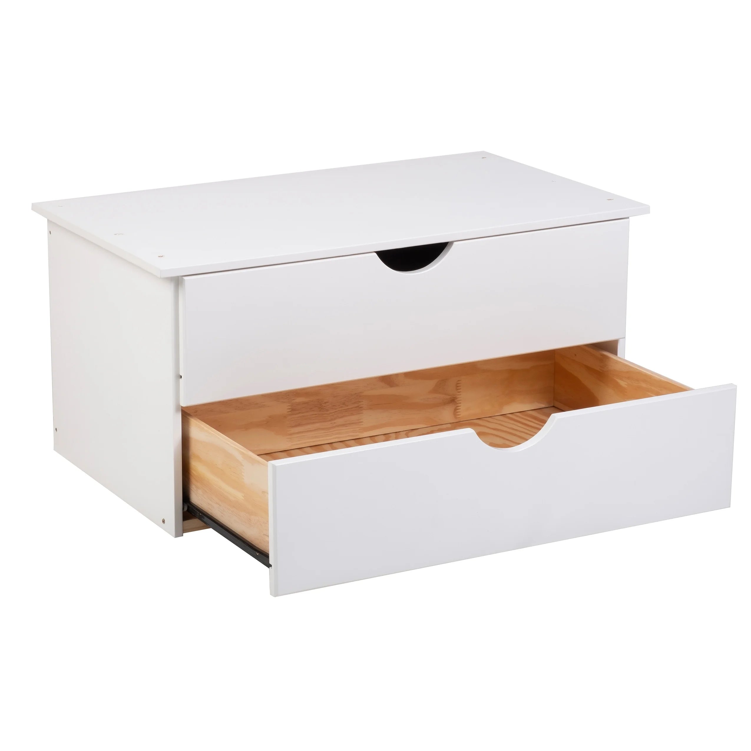 Solid Wood 2-Drawer Internal Chest Grey a7