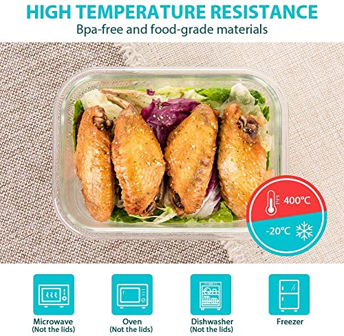 Glass Food Storage Containers with Lids, 24 Piece, Airtight Bento Boxes, BPA Free, Leak Proof k7