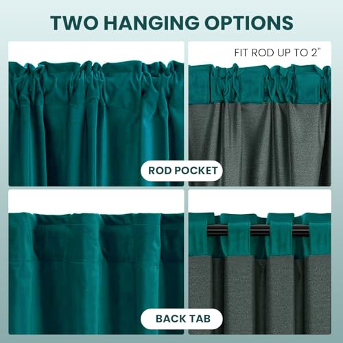 Blackout Velvet Curtains for Living Room Thermal Insulated 2 Panels 52x84 a7