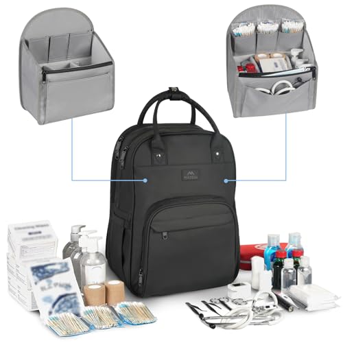 Nurse Backpack Waterproof Padded Medical Tote Bag with Removable Organizer a7