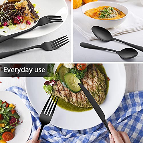 48-Piece Stainless Steel Flatware Set with Steak Knives, for 8, Dishwasher Safe k7