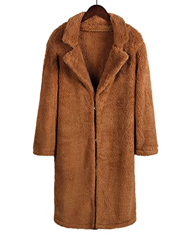 Womens Winter Fleece Long Cardigan Coat A7